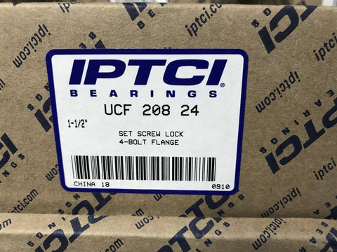 IPTCI UCF 208 24 1-1-2" Square 4 Bolt Flange Block Mounted Bearing Unit