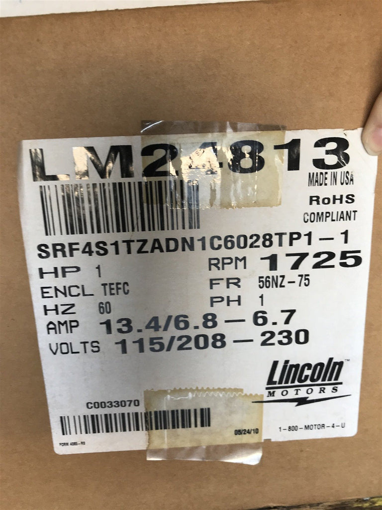 LEESON LM24813 1HP 1725RPM 115/208-230V 4PH MOTOR