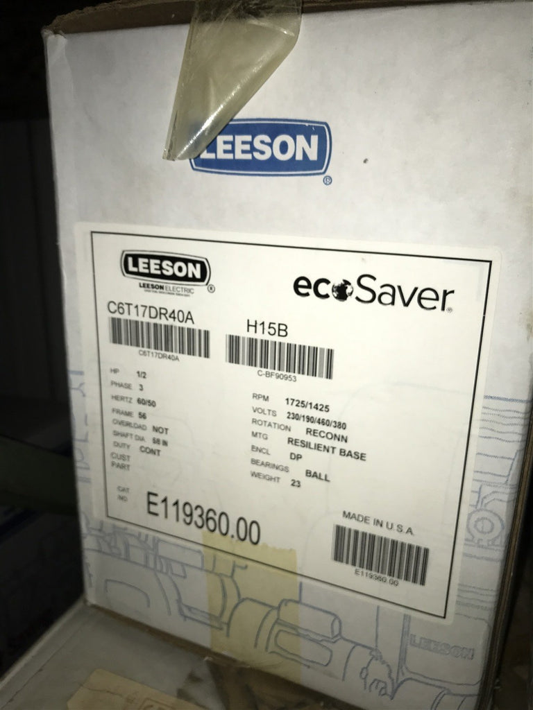 LEESON E119360.00 1/2HP 1725RPM 230/460V 3PH 60HZ