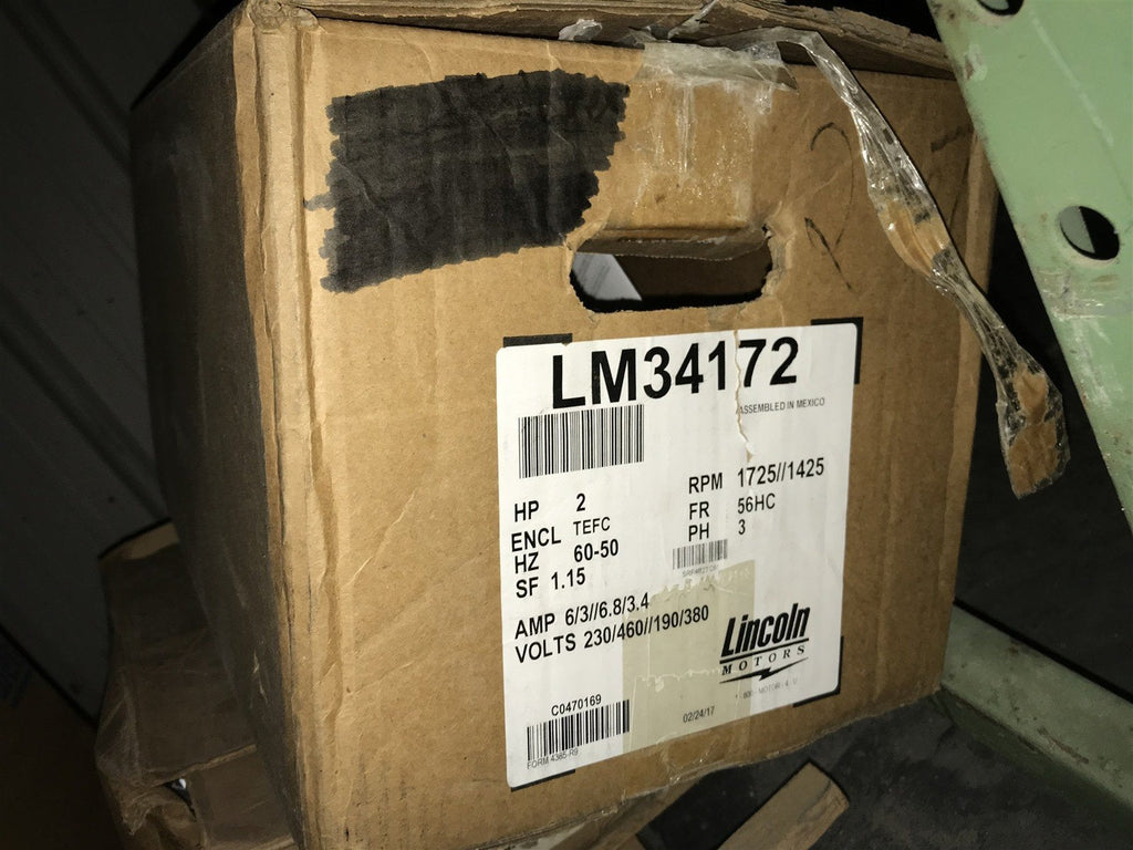 LEESON LM34172 2HP 1800RPM 56HC TEFC 230/460V 3PH 60HZ