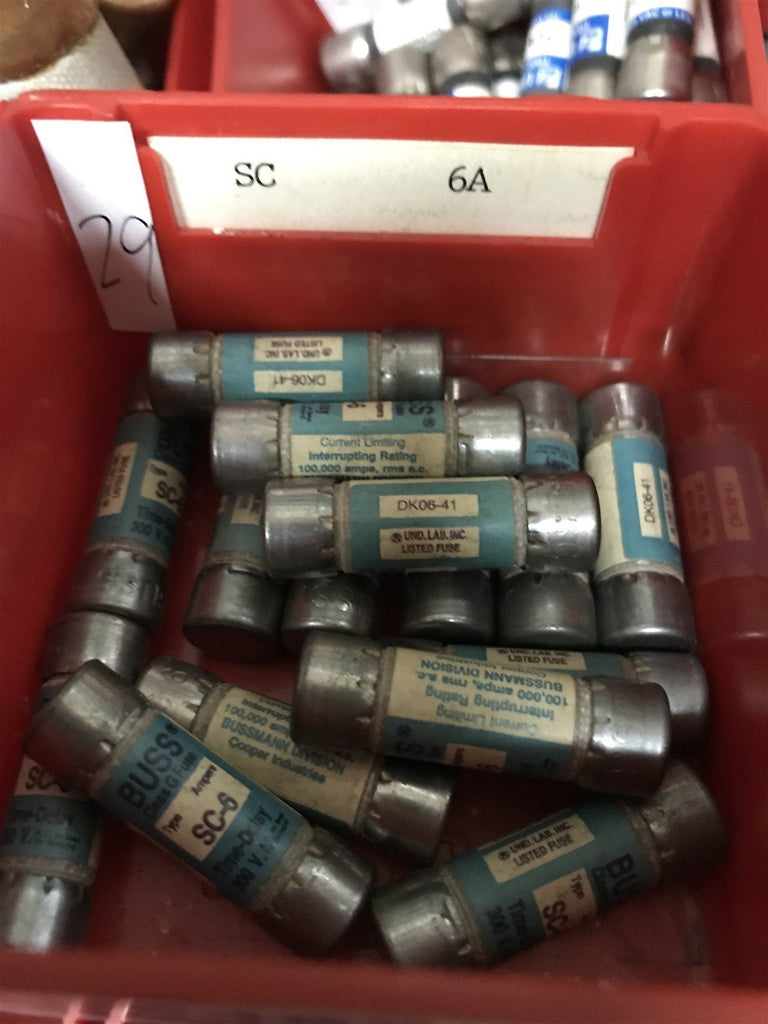 BUSSMANN SC-6 LOT OF 15 FUSES