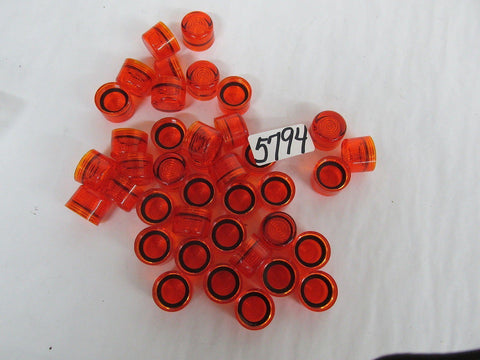 39 PIECES OF PLASTIC LIGHT INDICATOR CAPS - ORANGE - SCREW ON - 7/8" - 22MM ID