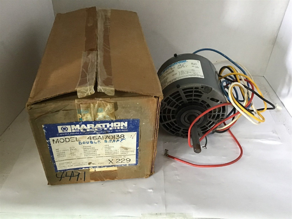 MARATHON SWK48A170138B 1/3 HP HVAC MOTOR 230 VOLT 1400 RPM SINGLE PHASE