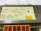 JACKIE GMBH 800 VA CONTROL TRANSFORMER SINGLE PHASE 220 VOLTS