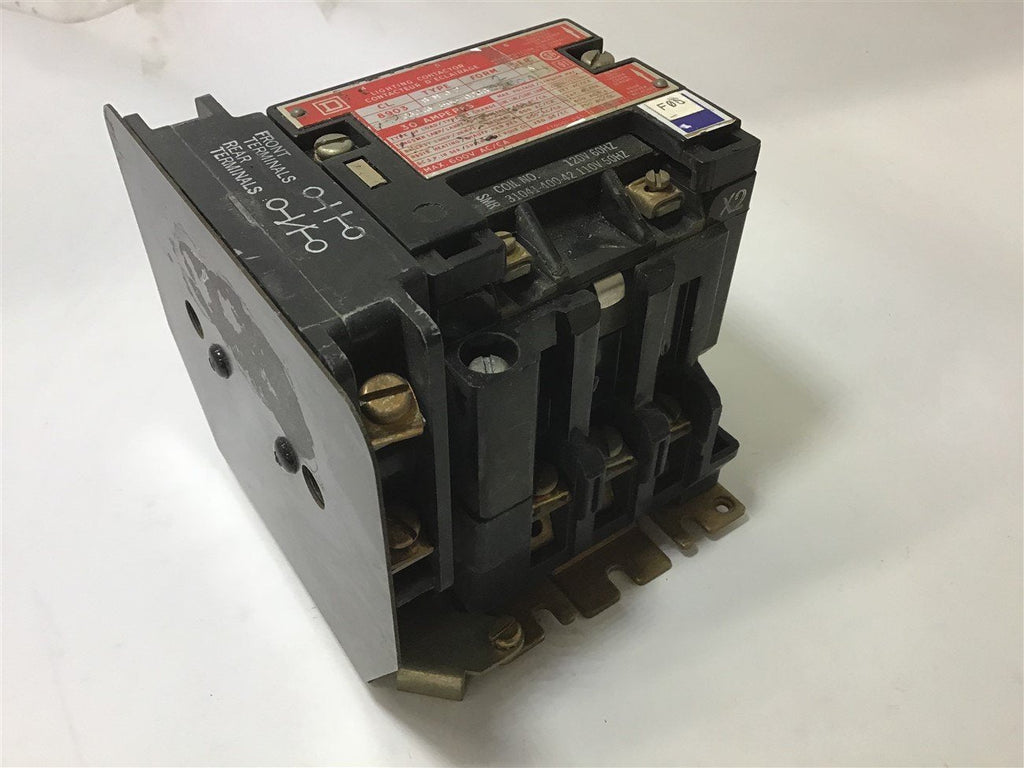 SQUARE D 8903 SM02 30 AMP LIGHTING CONTACTOR 120 VOLT COIL