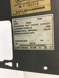 CUTLER-HAMMER 6AF122360I MOTOR CONTROL CENTER F-193379 7.5HP 480V NEMA 1