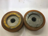 8" OD 3" WIDTH URETHANE WHEEL 1.75'' BORE LOT OF 2