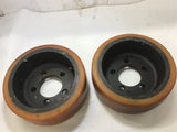 VULKOLLAN 9-3/4'' OD 3-3/4'' WIDTH URETHANE WHEEL 3'' ID LOT OF 2