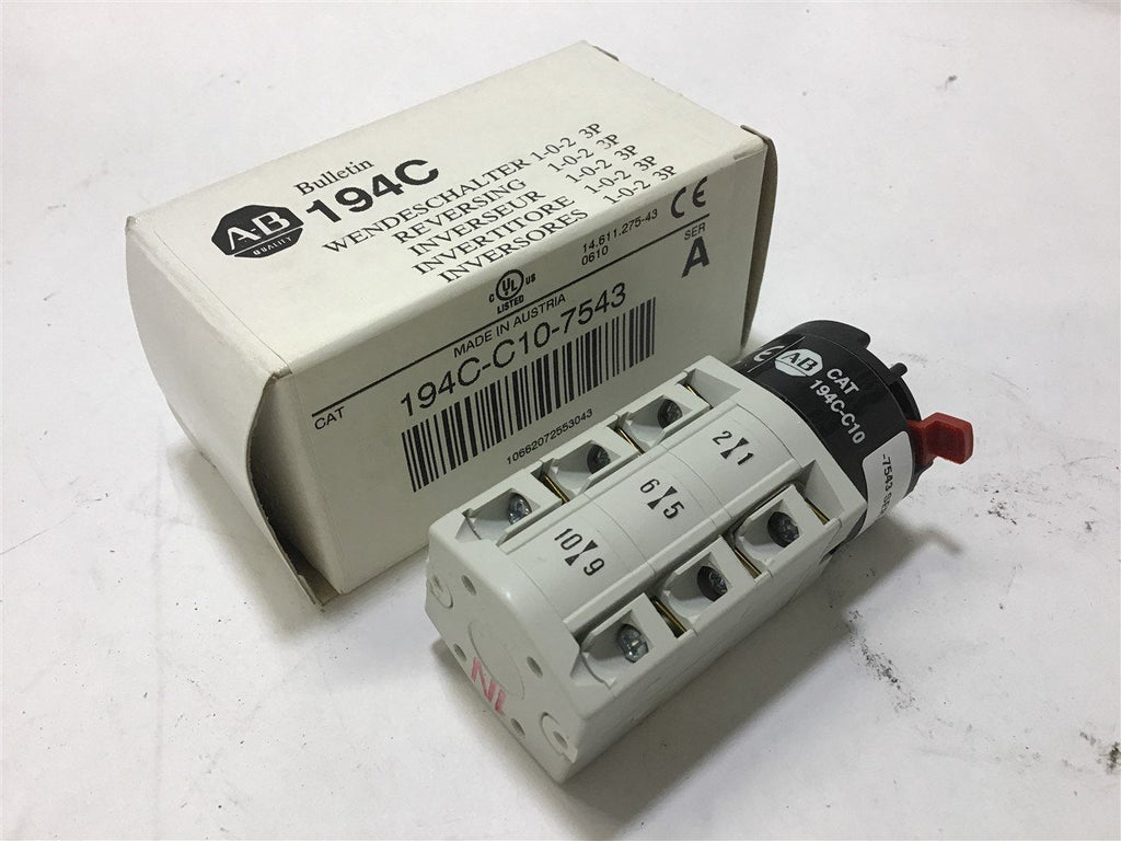 Allen-Bradley 194C-C10-7543 Ser A Reversing Switch Body 3 P