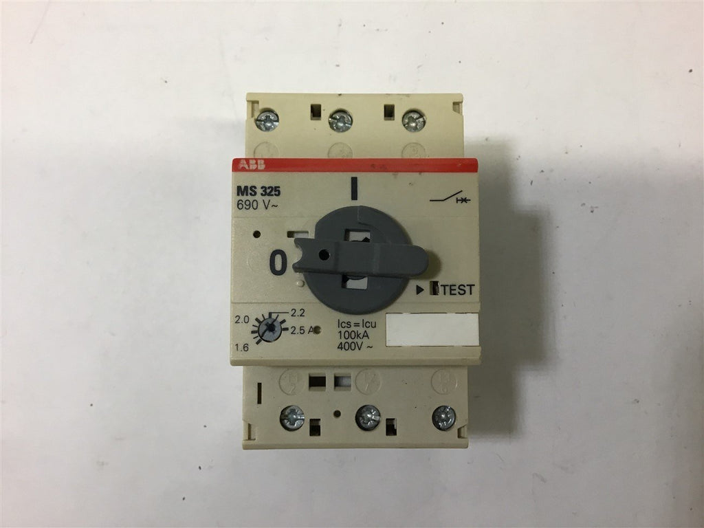 ABB MS 325 1.6-2.5 AMP MANUAL MOTOR STARTER