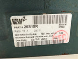 Dodge Tigear 20S15R Right Angle Gear Reducer 15:1 Ratio 1.69 Input Hp