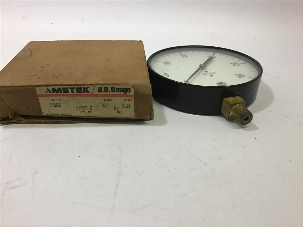 US Gauge V500 Ametek Vacuum Gauge 30" 1/4 LM