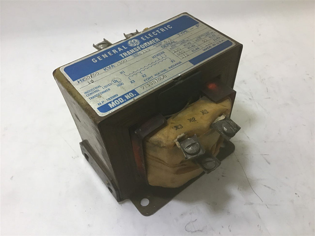 General Electric Transformer 9T58B70G8 50/60 Hz .500 KVA Type IP 230/460 V