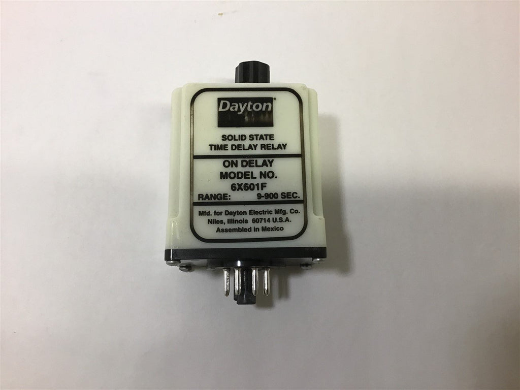 Dayton 6X601F Solid State Time Delay Relay 9-900 Sec