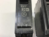 General Electric G314& Circuit Breaker 20 A Single Pole Lot of 2