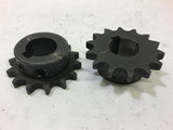 Sprocket 1" ID 1.65" OD 0.325" Pitch 14 T Lot of 2