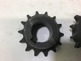 Sprocket 1" ID 1.65" OD 0.325" Pitch 14 T Lot of 2