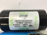 Mars 092A072B330BD4A Capacitor 72-88UF 330 vac