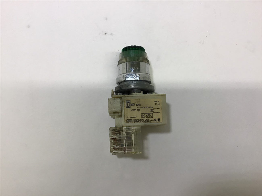 Square D 9001 KM1 110-120 V Illuminated Green Pushbutton