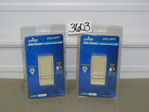 2 Leviton Decora SureSlide Slide Dimmers w/ Optional Locator Light Single Pole