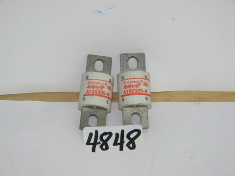 2 Gould Shawmut Fuses A13X300-4 Form 101 300 Amps 130 Vac