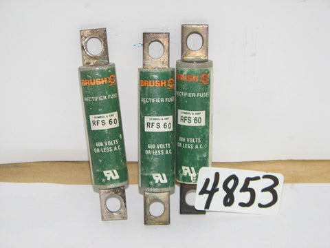 3 Brush Rfs60 Rectifier Fuses 600Vac 60Amp