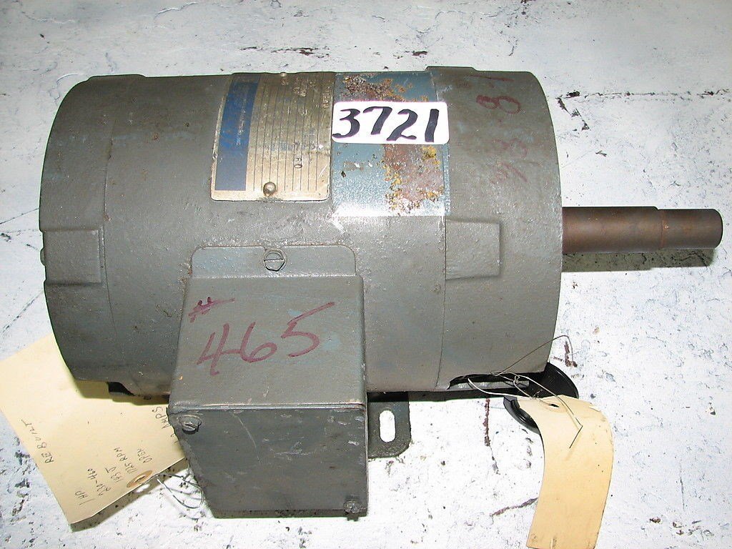 MARATHON 1 HP MOTOR - 1735 RPM - 230/460 V - DP - 143JM FRAME - USED