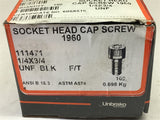 Unbrako 11471 Socket Head Cap Screw 1/4x3/4 UNF Lot of 70