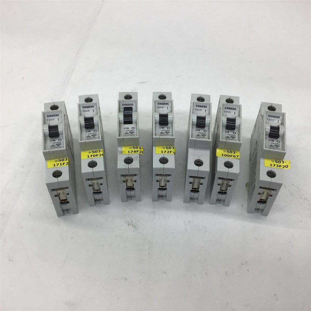 Siemens 5SX21 Circuit Breaker LOT OF 7 230/400 Volts