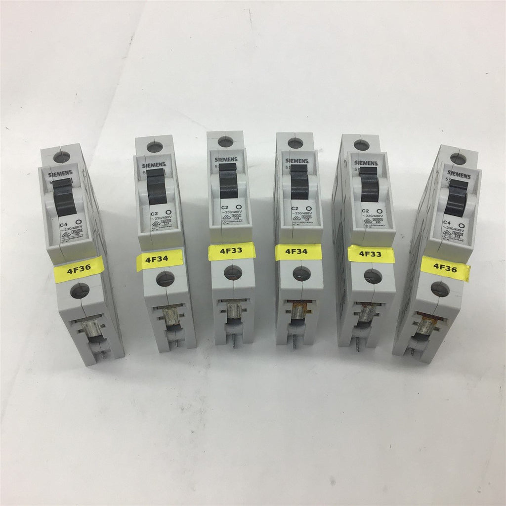 Siemens 5sX2 230/400 Vac Circuit Breaker 1 LOT OF 6