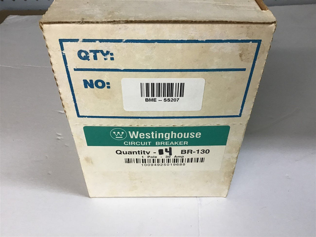 Westinghouse BR-130 30 Amp Single Pole Circuit Breaker Lot of 4