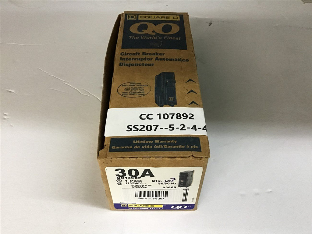 Square D QO130CP 30 Amp Circuit Breaker Single Pole 120/240 Vac Lot of 7