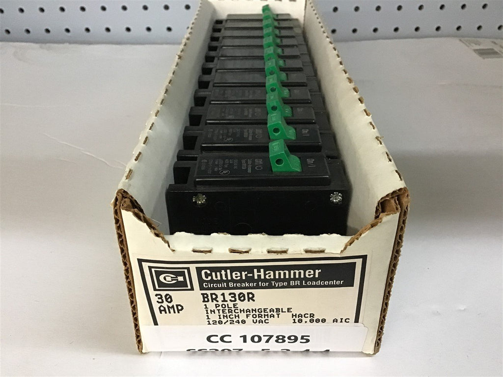 Cutler-Hammer BR130R Circuit Breaker 30 Amp Single Pole Lot of 11