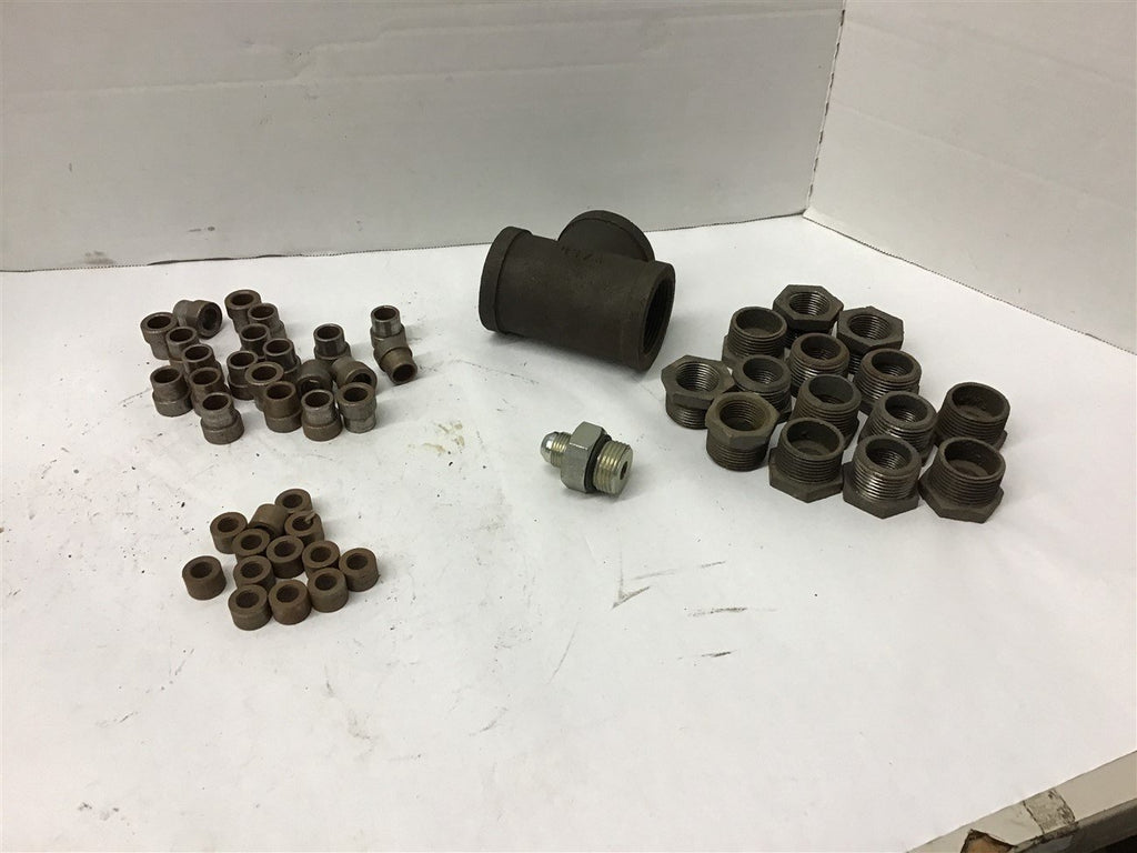 Pipe Fitting and Bushings 40+ Pcs As Pictured