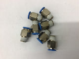 Festo 1/4 Pipe x 10mm Quick Couple Adaptor Lot of 7 Pcs