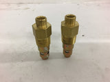 Check Valve 3/8'' Ferrell and 1/2'' Pipe and 1/8'' Female Pipe Lot of 2