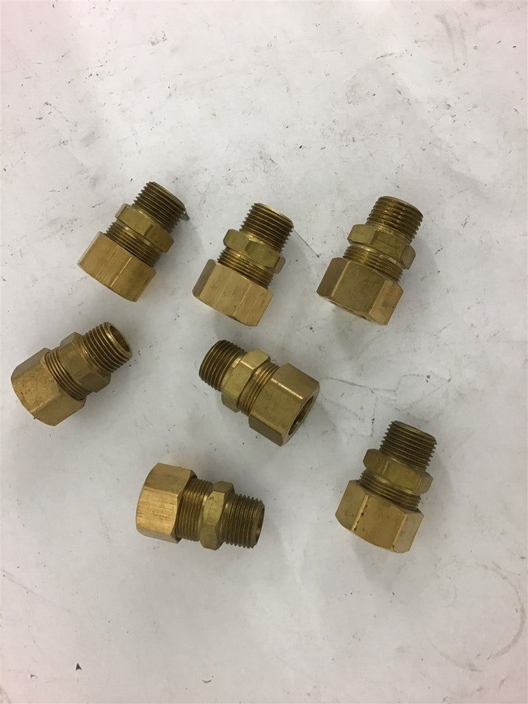 Generic Brass Compression Fitting 1/2 Male NPT 3/8 Tube OD Lot