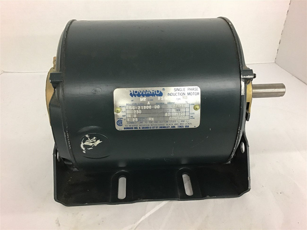 Howard F56-21900-00 1/2 HP AC Motor 230 Volts 1725 Rpm 56 Frame