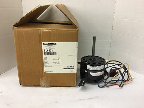 A.O. Smith BL6533 1/6 HP Ac Motor 115 Volts 1050 Rpm 3 Spd 42Y Frame Single Phas