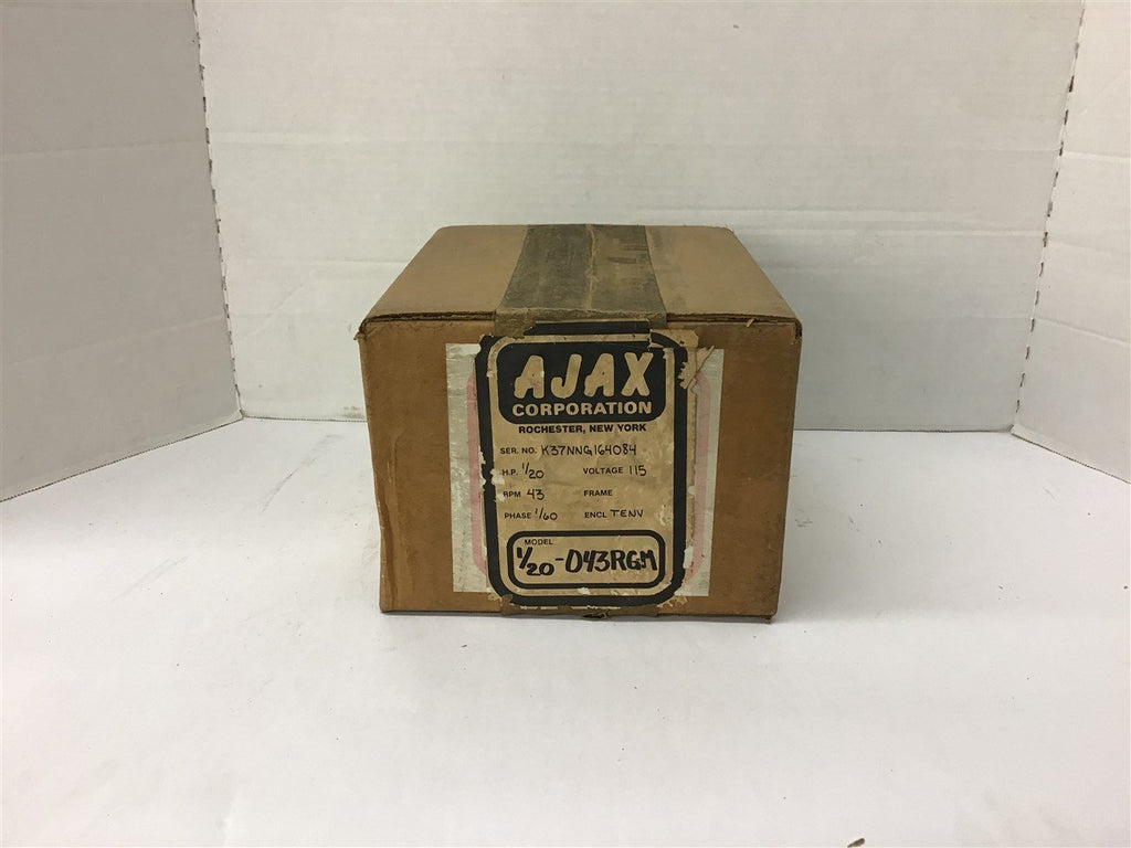 Ajax K37NNG164084 1/20 HP 115 Volts AC Motor 43 Rpm Single Phase