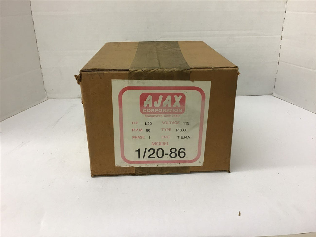 Ajax 1/20-86 1/20 HP AC Motor 115 Volts 86 Rpm Single Phase