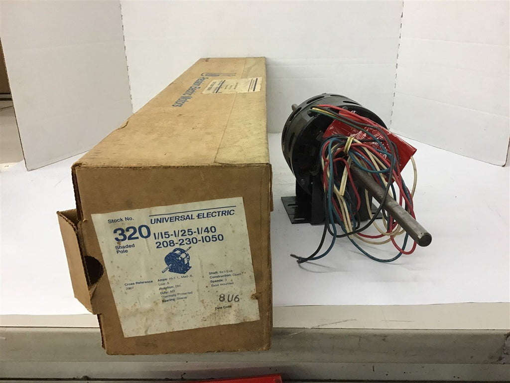 Universal Electric 320 1/15-1/25-1/40 HP AC Motor 208-230 volts 1050 Rpm