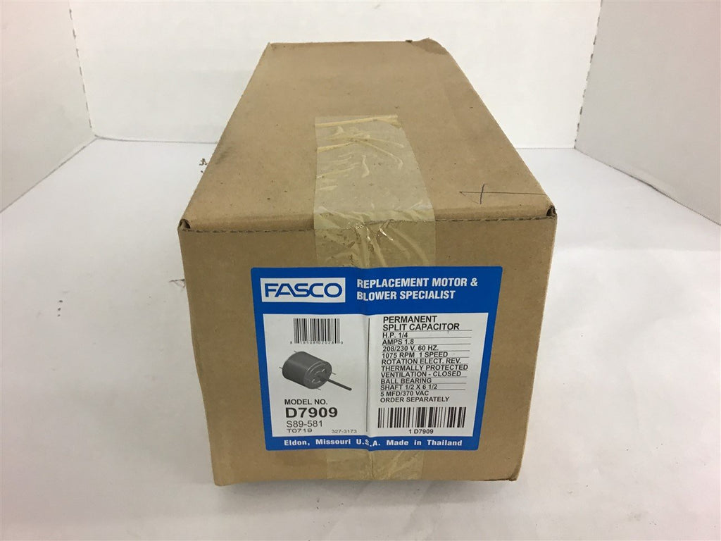 Fasco D7909 1/4 HP HVAC Motor 208/230 Volt 1075 Rpm 1.8 Amps