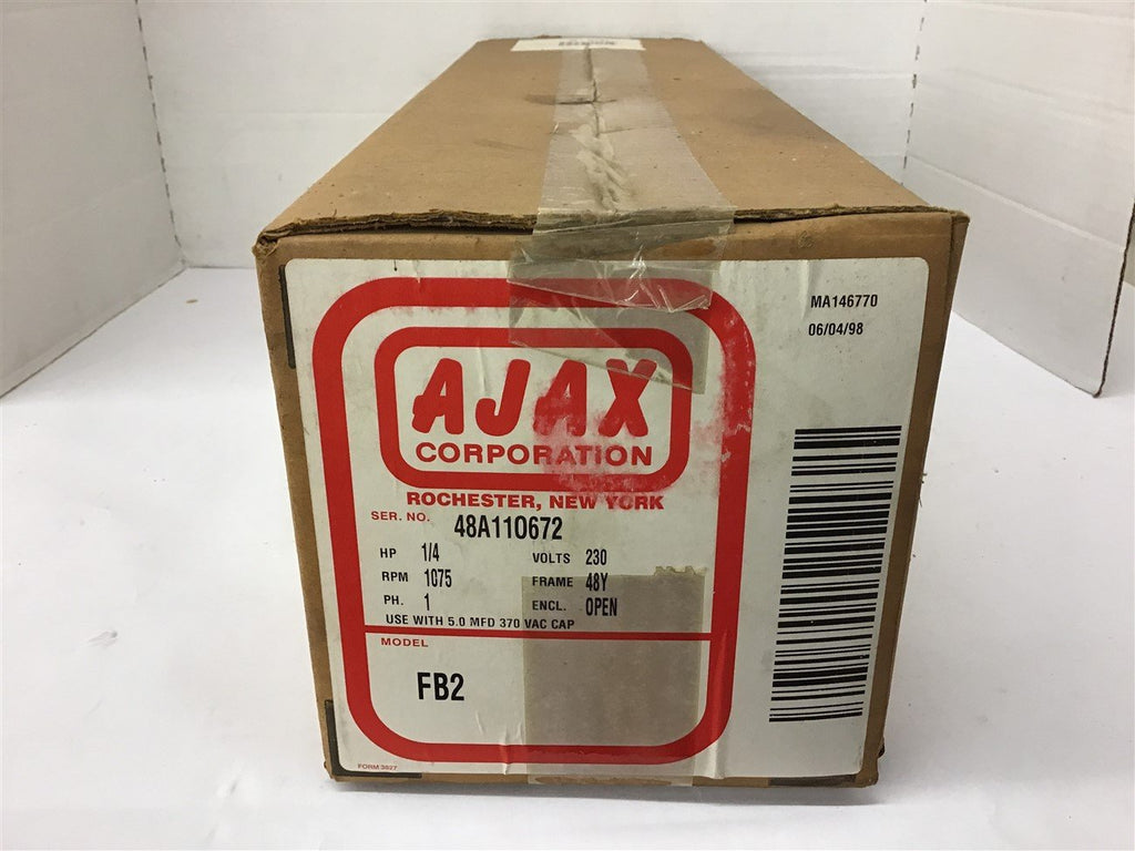 Ajax 48A110672 1/4 HP AC Motor 230 volts 1075 Rpm Single Phase 48Y