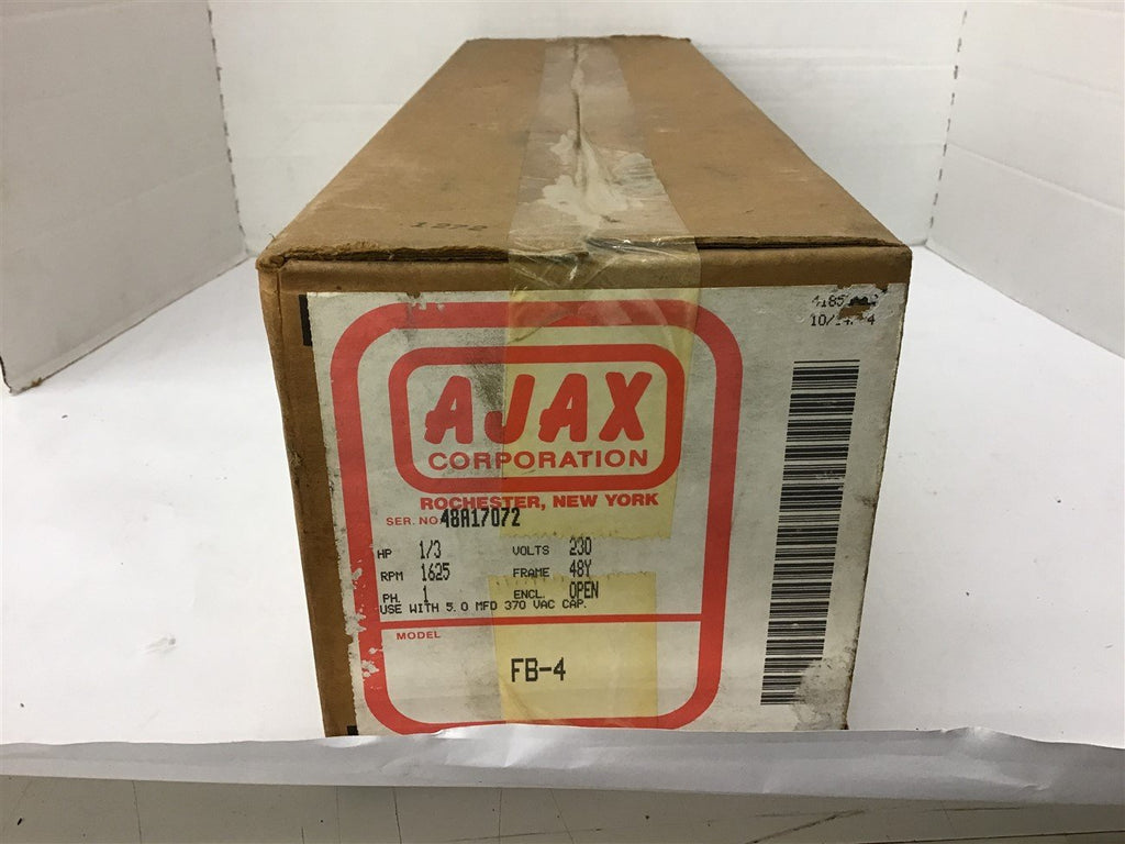 Ajax 48A17072 1/3 HP AC Motor 230 volts 1625 Rpm 48Y Frame Single Phase