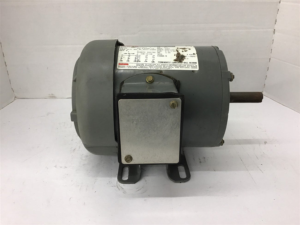 Ajax YVC56T17F381A 1/3 HP AC Motor 208-230/460 volts 1800 Rpm 4P 56 Frame