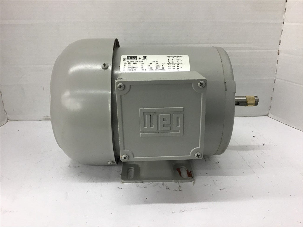 Weg B56 0499 1/2 HP AC Motor 208-230/460 Volts 1160 Rpm 6P