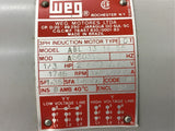 Weg ABl131856 1/3 HP AC Motor 208/230/460 volts 1800 Rpm 4P