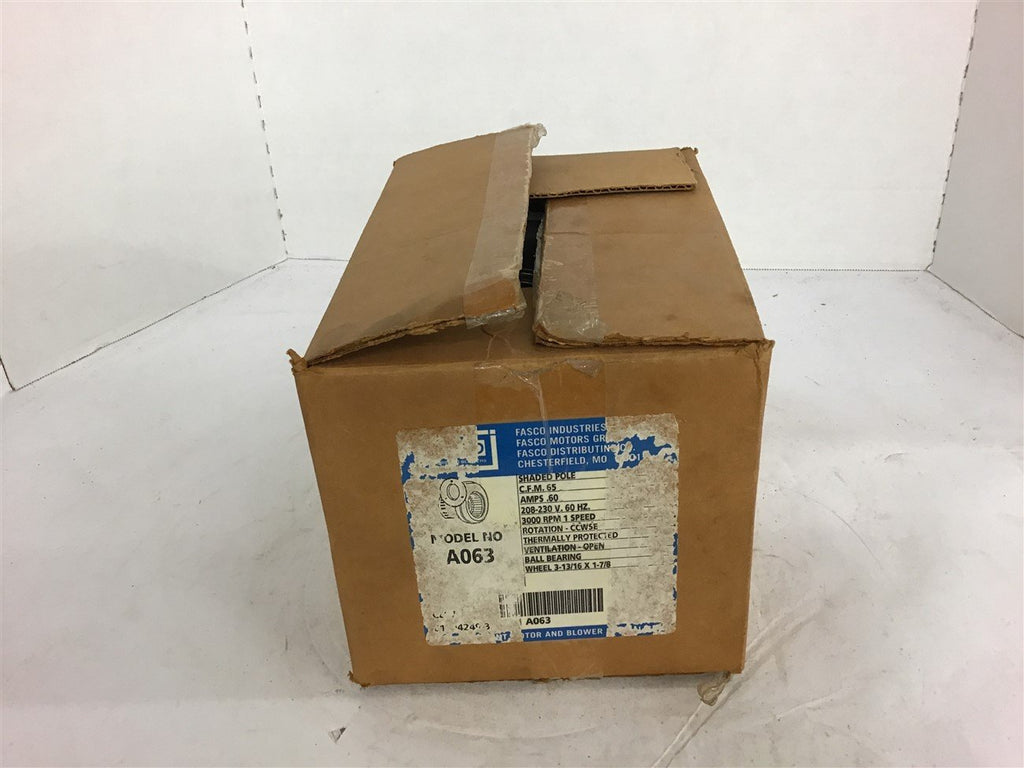 Fasco A063 .60 65 CFM Blower 208-230 Volts 3000 Rpm