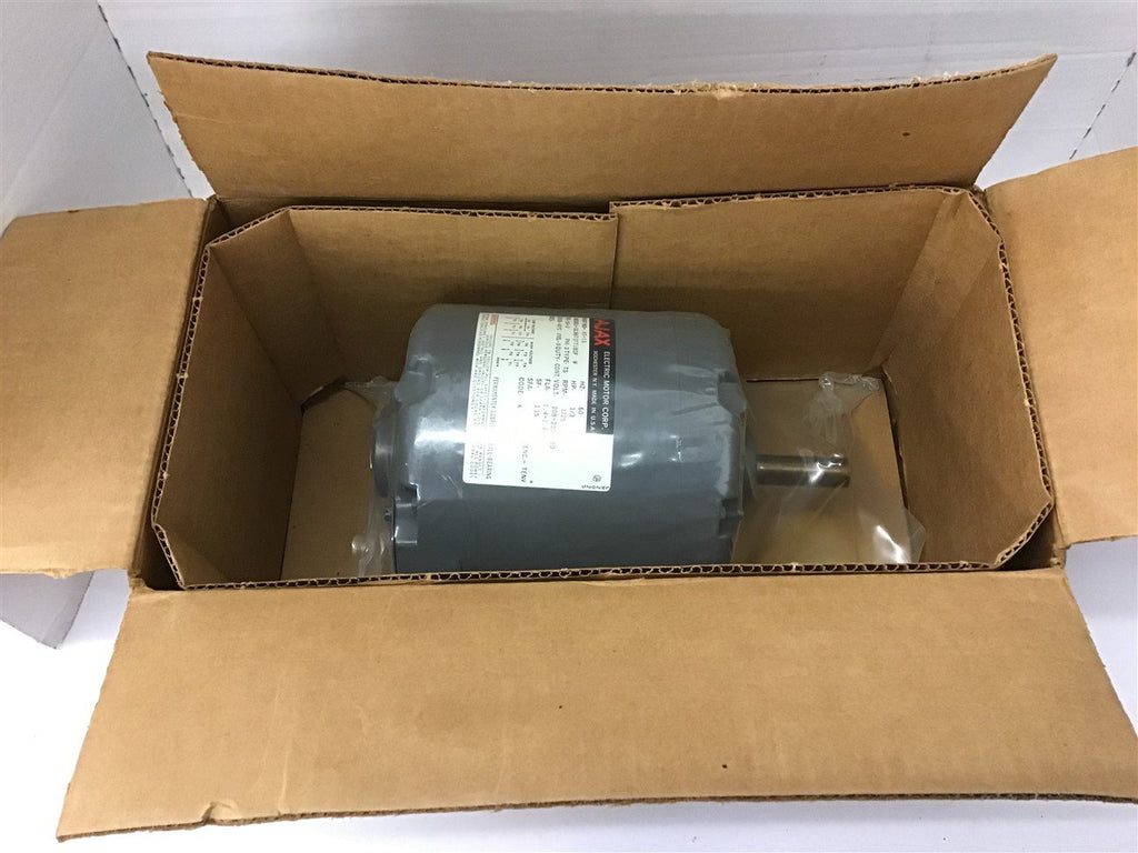 Ajax AT-13 1/3 Hp AC Motor 208-230/460 Volts 1800 Rpm 56-2 Frame 3 Phase